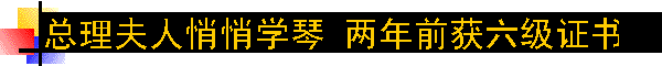 总理夫人悄悄学琴 两年前获六级证书